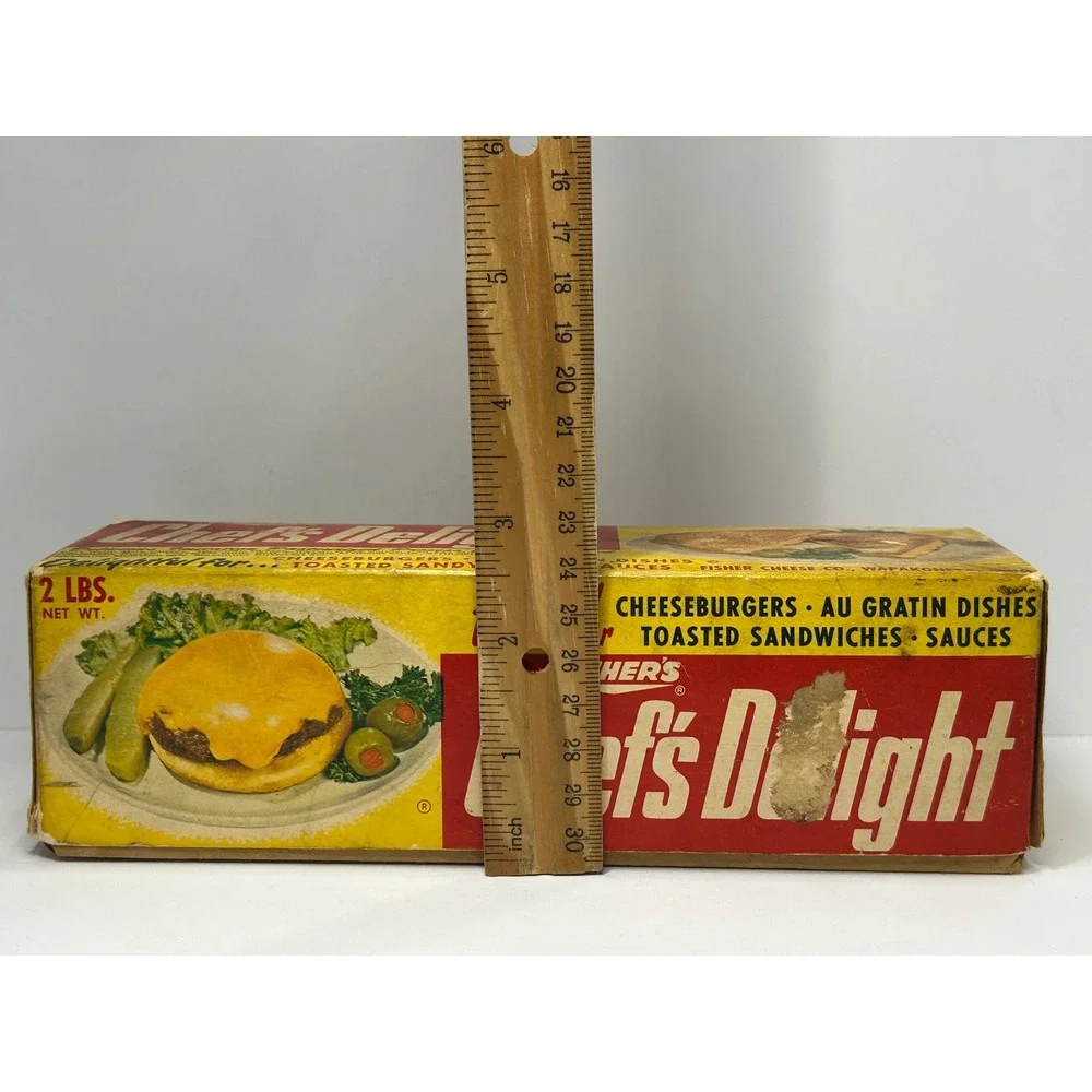 Vintage Fisher's Chef's Delight‎ 2lb Cheese Box 1967 Nylon Offer Wapakoneta Ohio